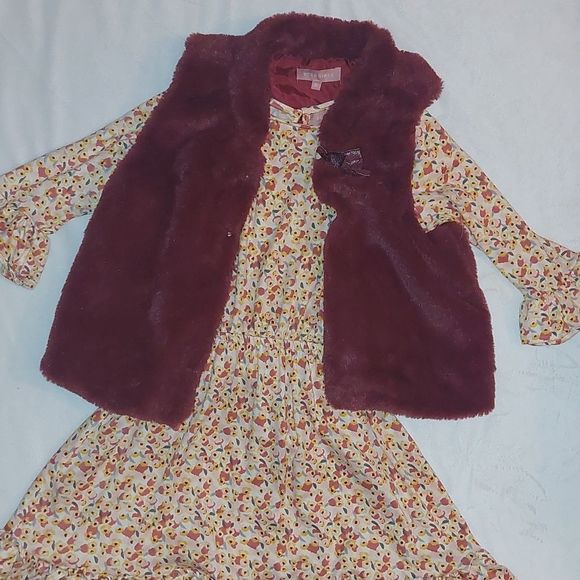 NEW BCBG Girls Dress & Furry Vest - Picture 5 of 5